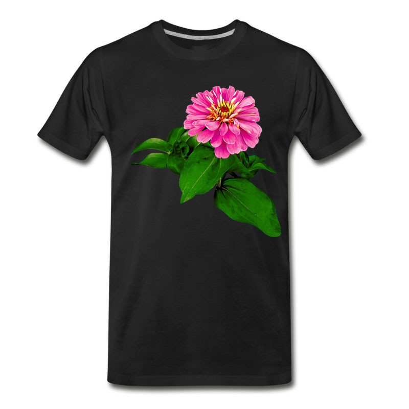 Men's Pink Zinnia Looking Up T-Shirt