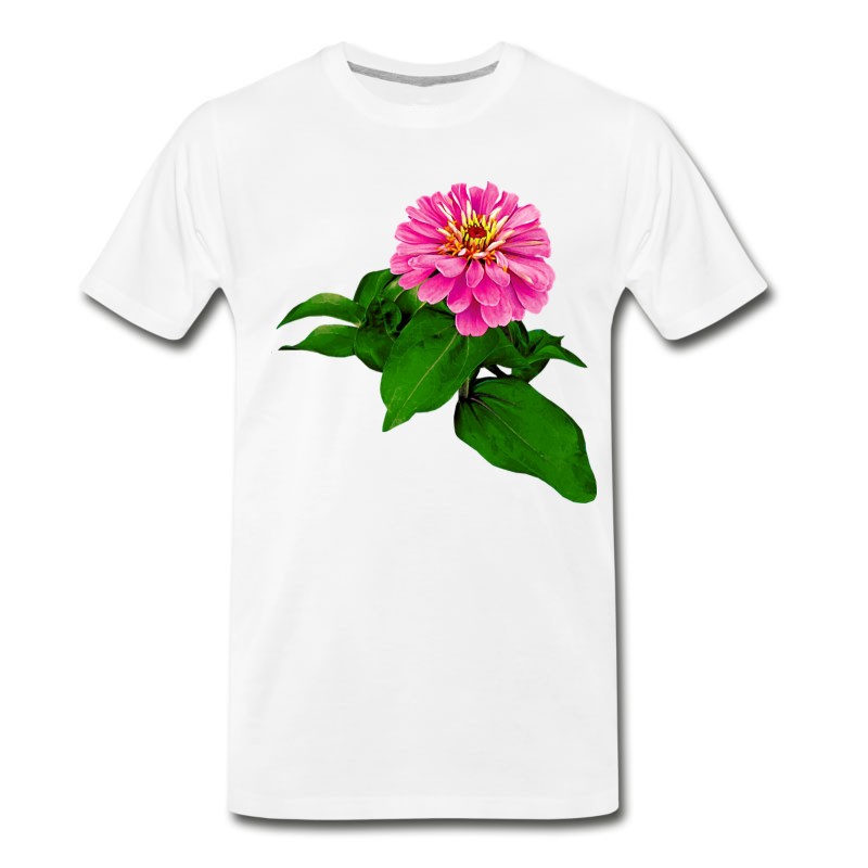 Men's Pink Zinnia Looking Up T-Shirt