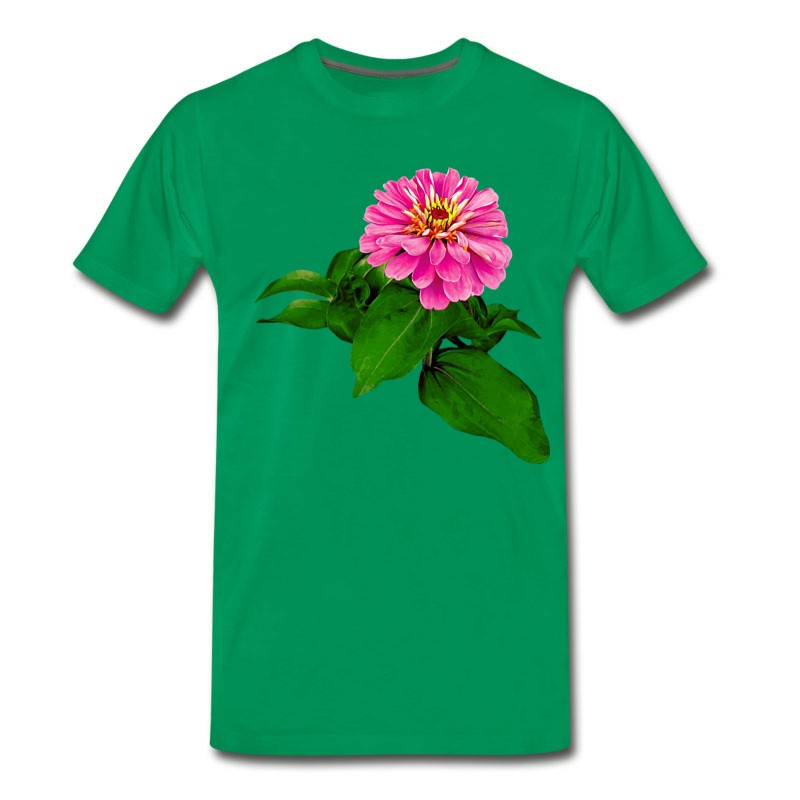 Men's Pink Zinnia Looking Up T-Shirt