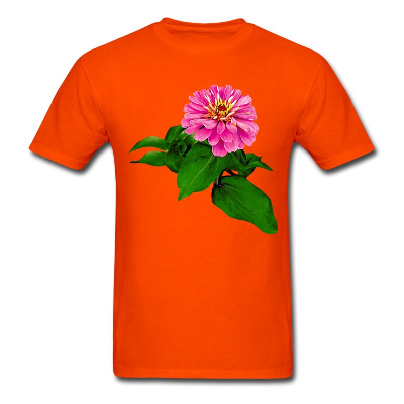 Men's Pink Zinnia Looking Up T-Shirt