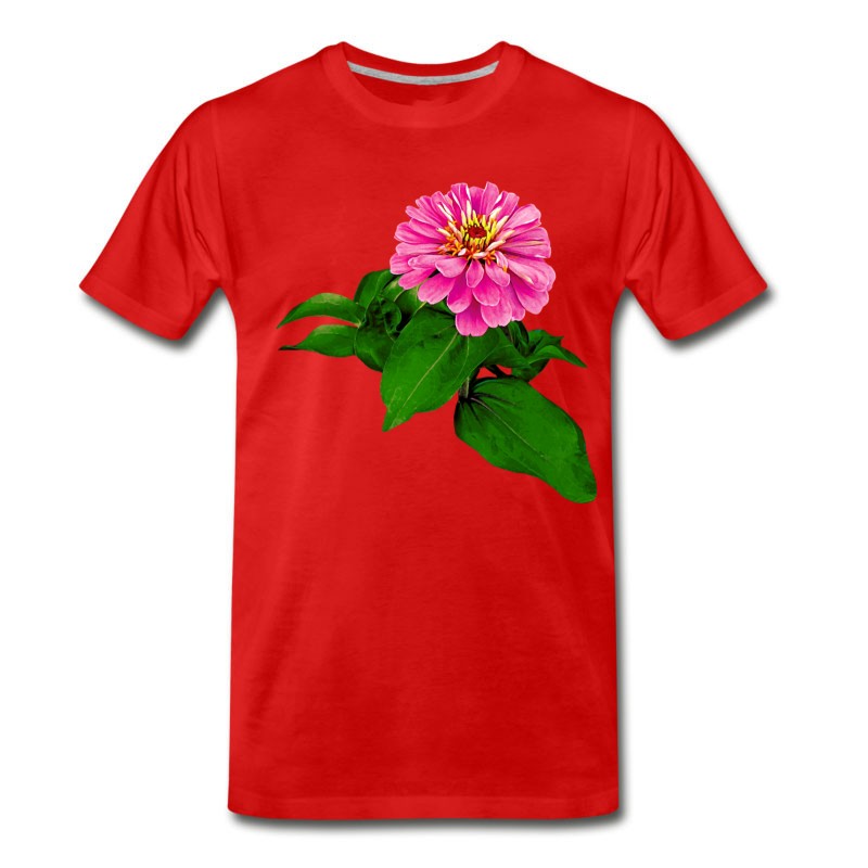 Men's Pink Zinnia Looking Up T-Shirt