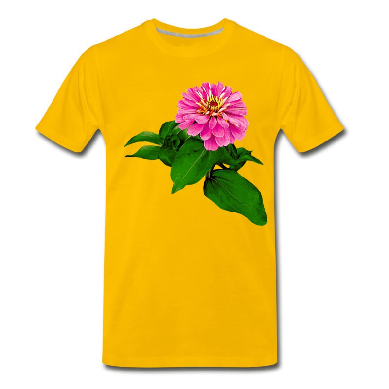 Men's Pink Zinnia Looking Up T-Shirt