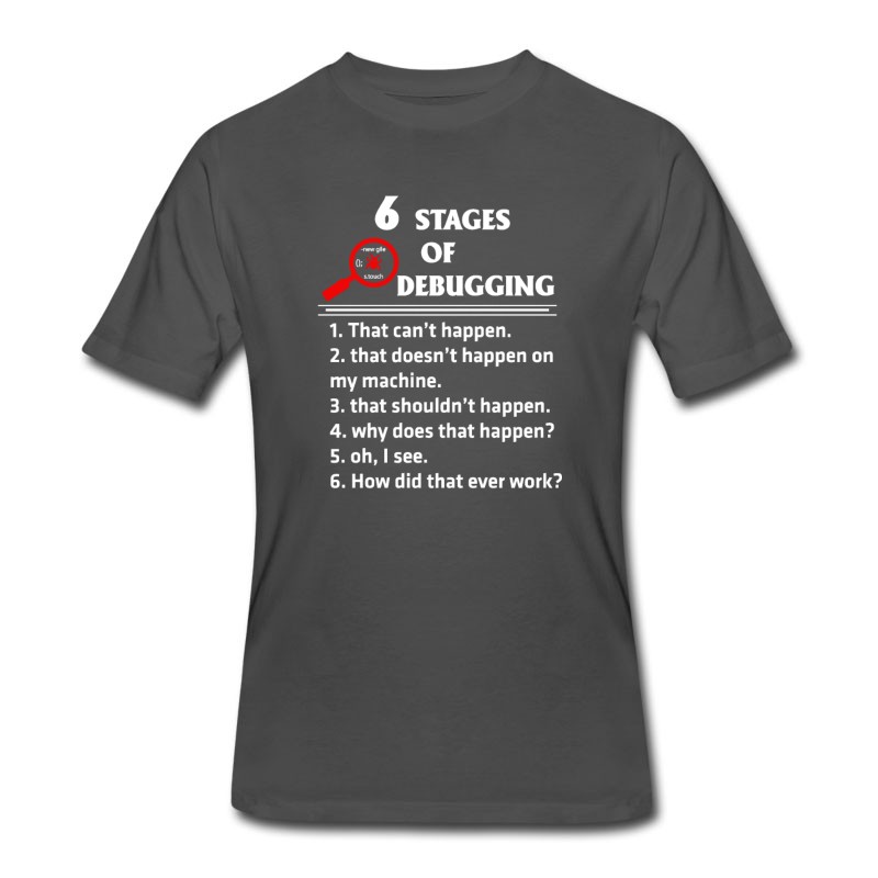 Men's Programmer - 6 Stages Of Debugging Awesome T - Shi T-Shirt