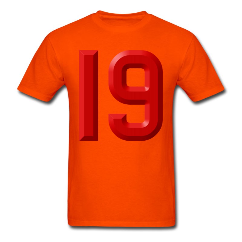 Men's Red Number 19 T-Shirt