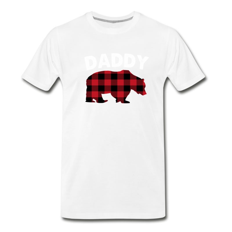 Men's Red Plaid Daddy Bear Buffalo Matching Family T-Shirt