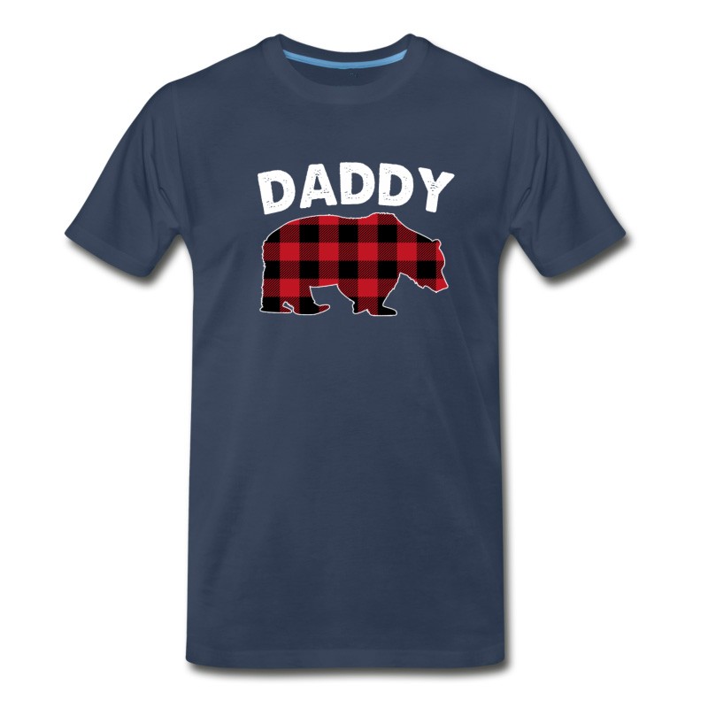 Men's Red Plaid Daddy Bear Buffalo Matching Family T-Shirt