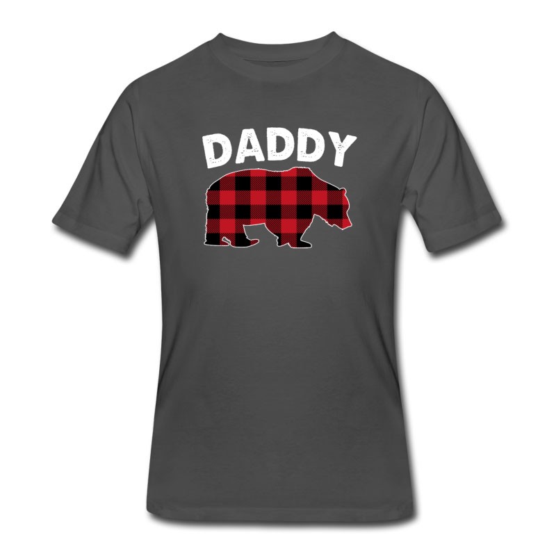 Men's Red Plaid Daddy Bear Buffalo Matching Family T-Shirt