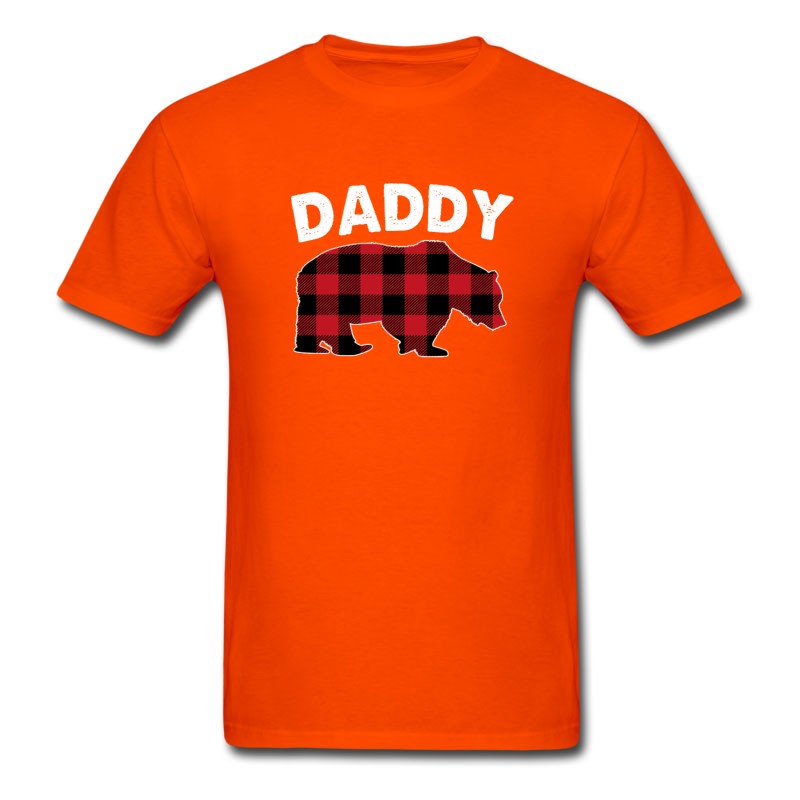 Men's Red Plaid Daddy Bear Buffalo Matching Family T-Shirt