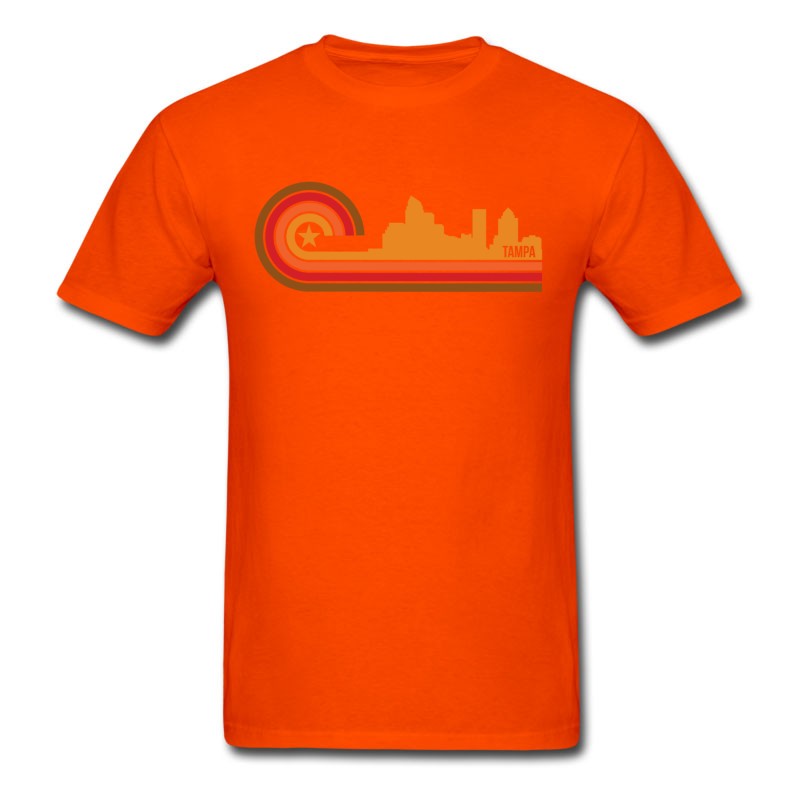 Men's Retro Style Tampa Florida Skyline T-Shirt