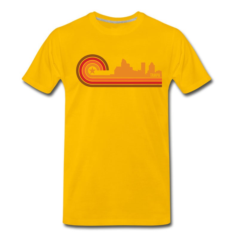 Men's Retro Style Tampa Florida Skyline T-Shirt