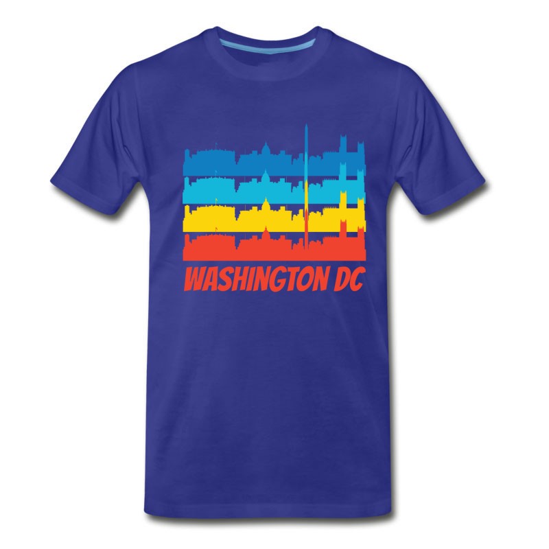 Men's Retro Washington DC Skyline Pop Art T-Shirt