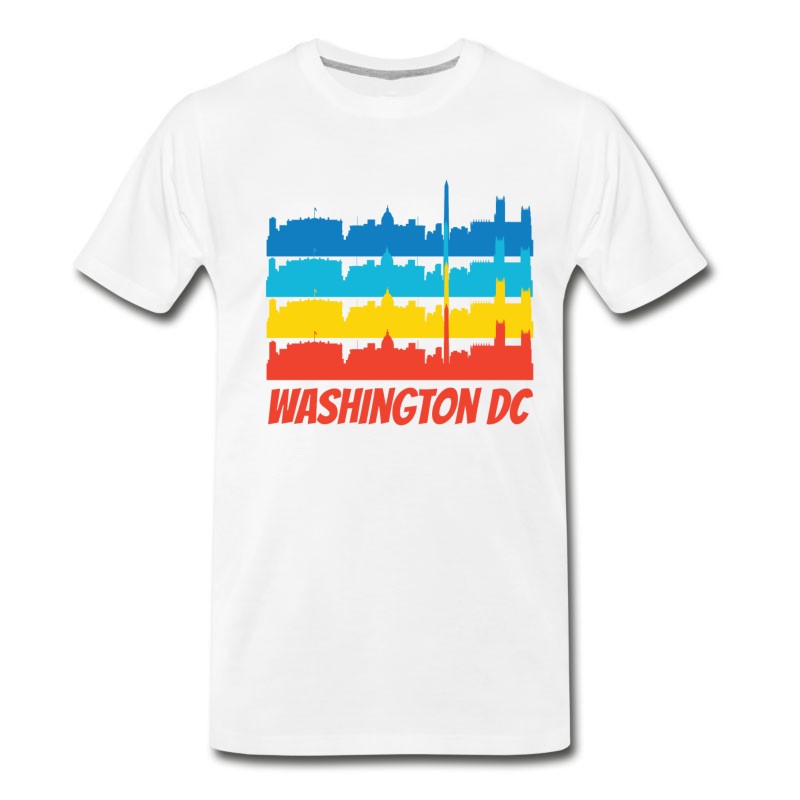 Men's Retro Washington DC Skyline Pop Art T-Shirt