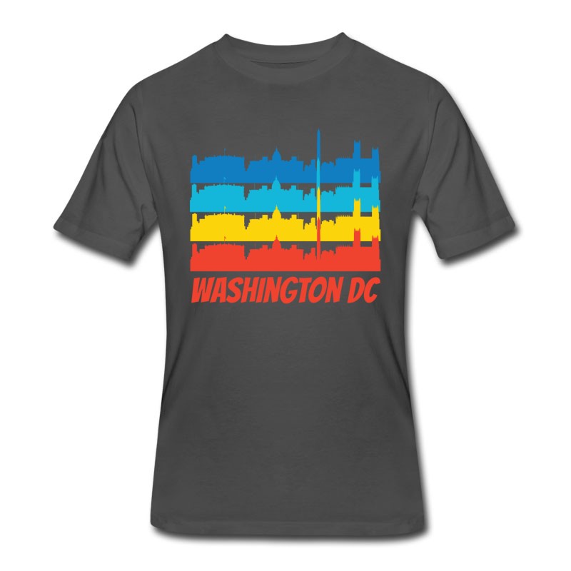 Men's Retro Washington DC Skyline Pop Art T-Shirt