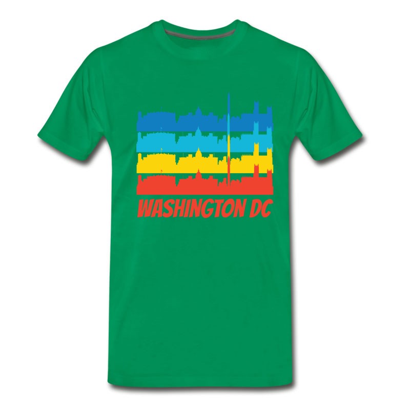 Men's Retro Washington DC Skyline Pop Art T-Shirt