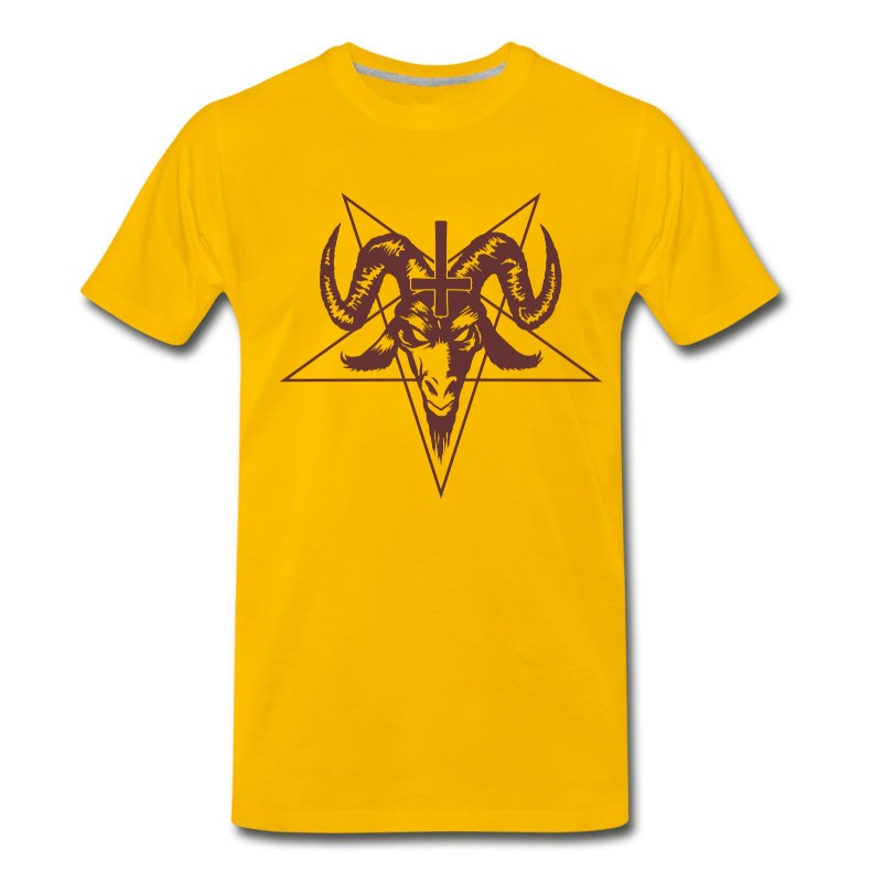 Men's Satanic Goat Head With Pentagram T-Shirt