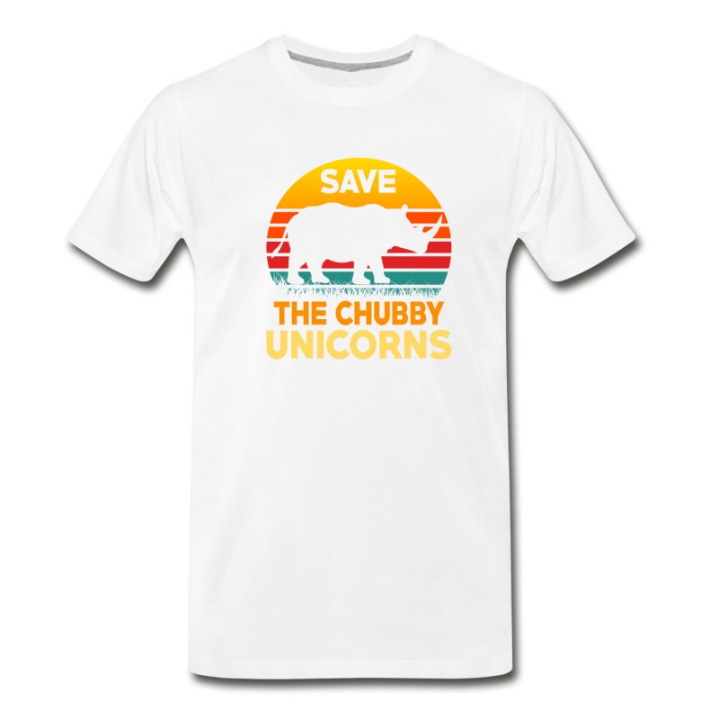 Men's Save The Chubby Unicorns Shirts Vintage Retro T-Shirt