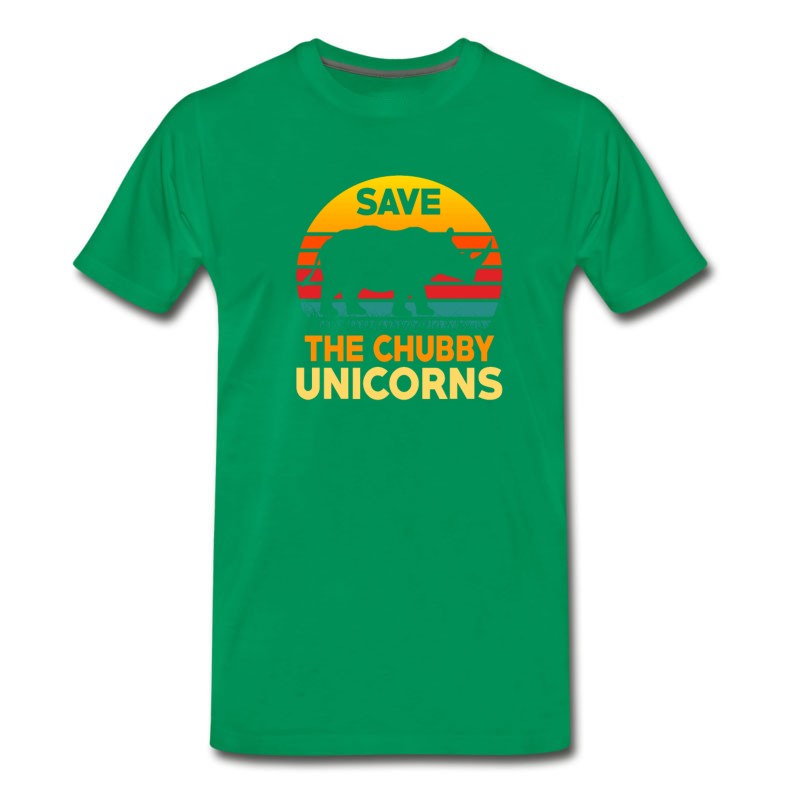 Men's Save The Chubby Unicorns Shirts Vintage Retro T-Shirt