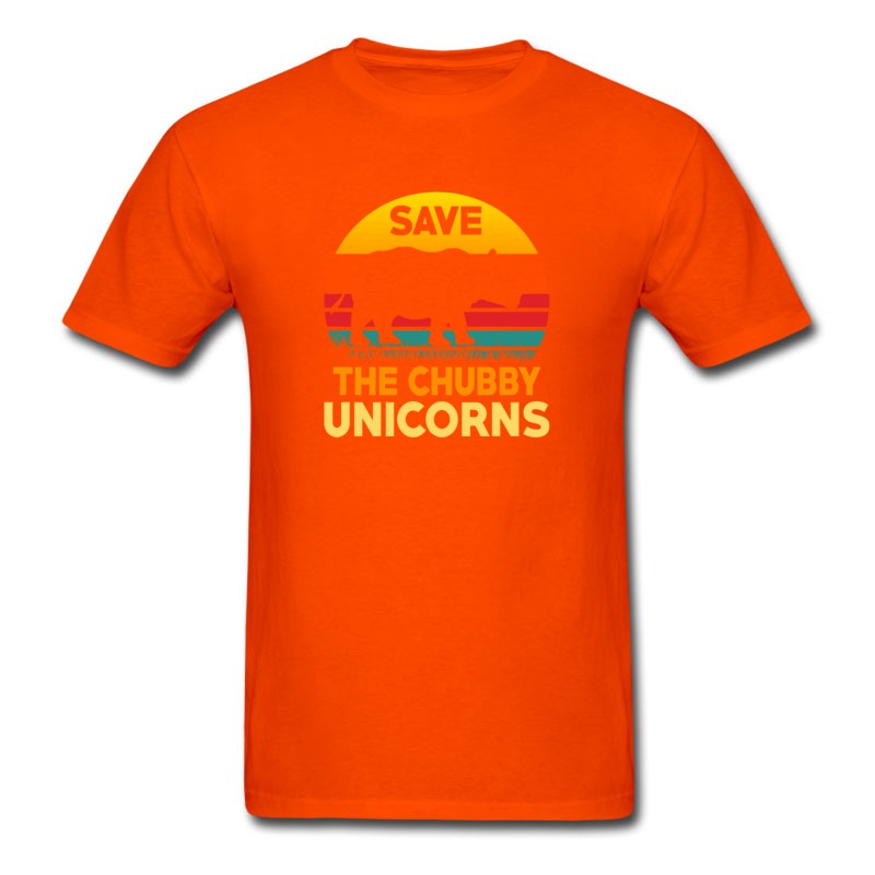 Men's Save The Chubby Unicorns Shirts Vintage Retro T-Shirt