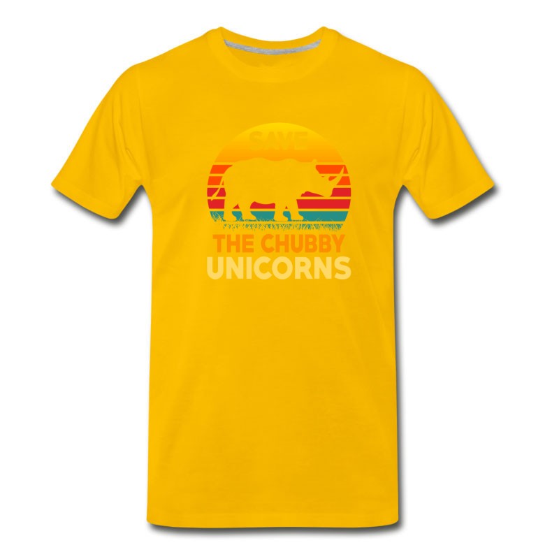 Men's Save The Chubby Unicorns Shirts Vintage Retro T-Shirt