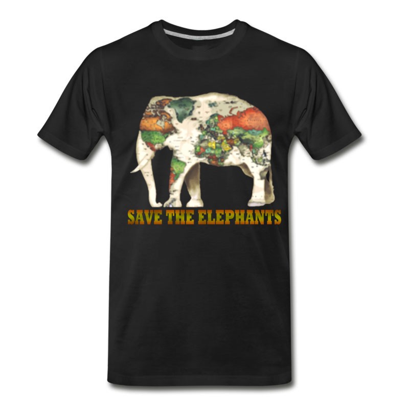 Men's Save The Elephants World Map T-Shirt