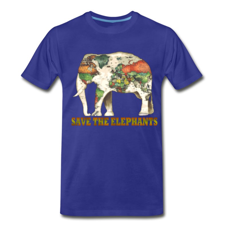 Men's Save The Elephants World Map T-Shirt