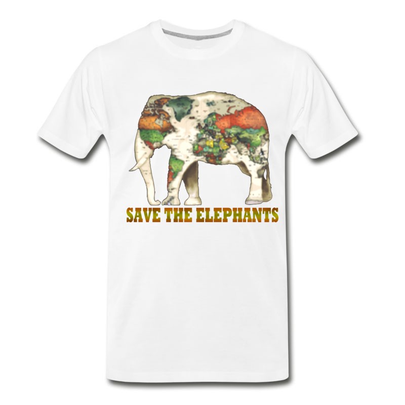 Men's Save The Elephants World Map T-Shirt