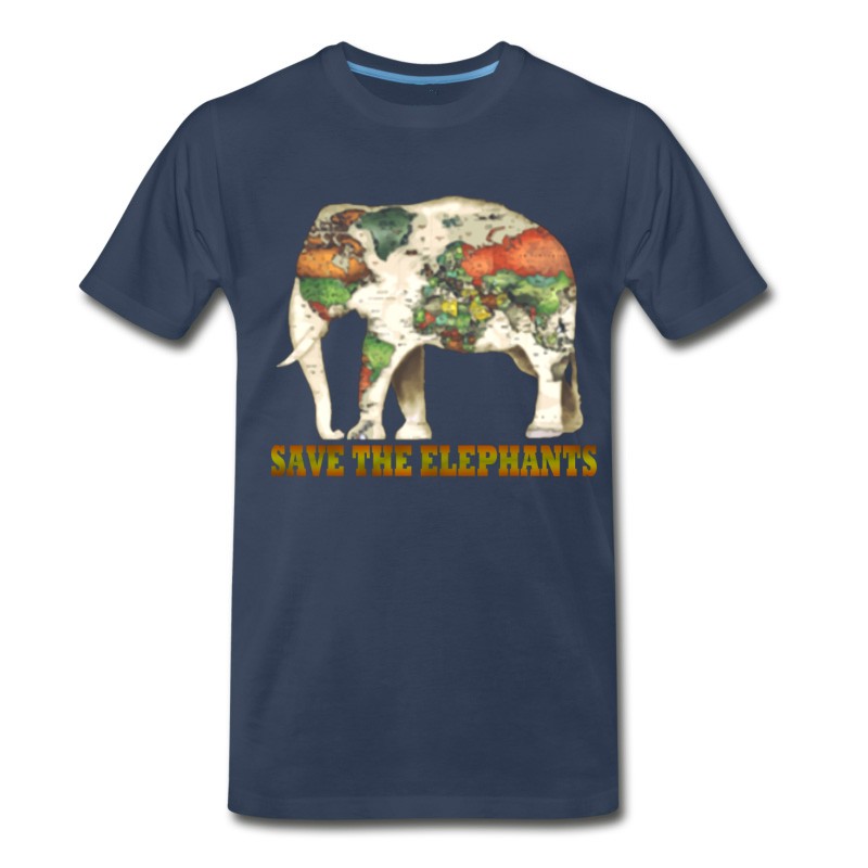 Men's Save The Elephants World Map T-Shirt