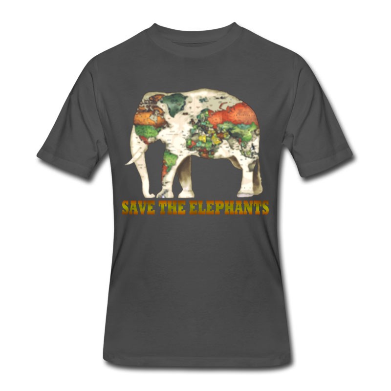 Men's Save The Elephants World Map T-Shirt