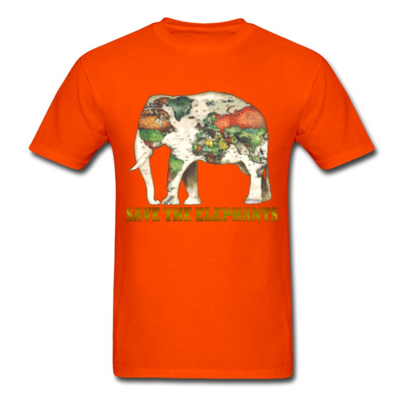 Men's Save The Elephants World Map T-Shirt