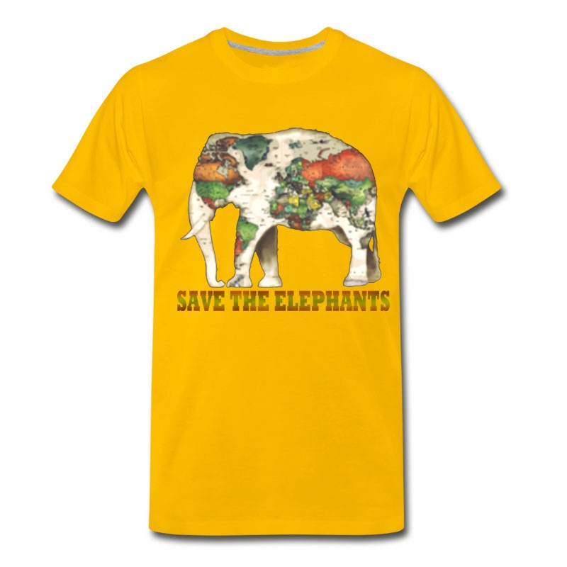 Men's Save The Elephants World Map T-Shirt