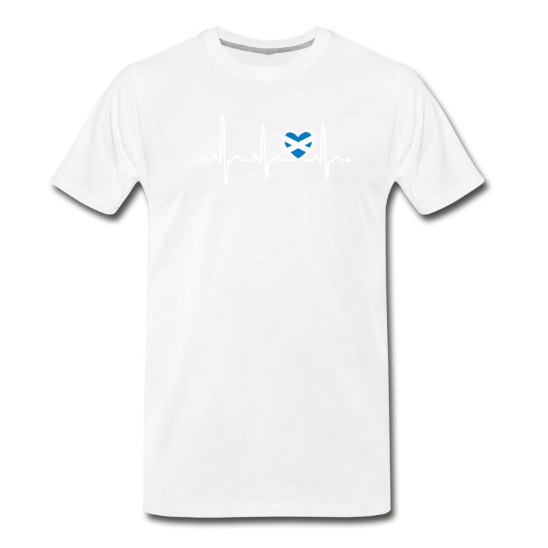 Men's Scotland Country Flag Heartbeat T-Shirt