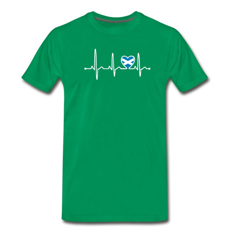 Men's Scotland Country Flag Heartbeat T-Shirt