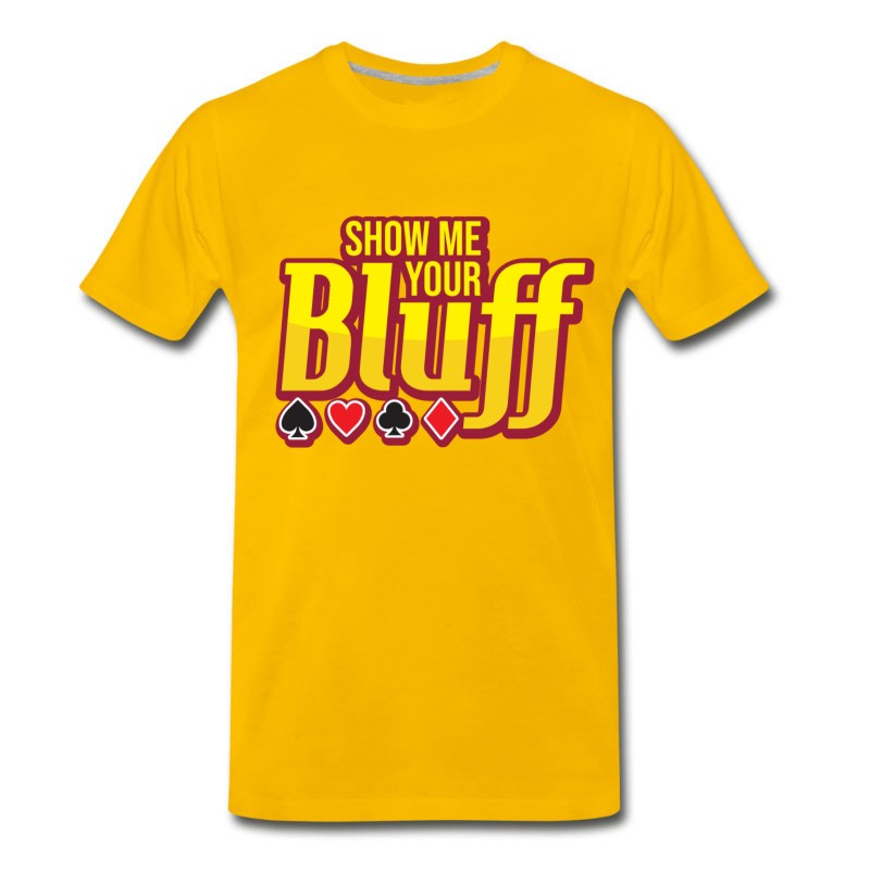 Men's Show Me Your Bluff Poker Texas Holdem Flop Cards T-Shirt