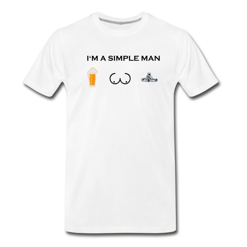 Men's Simple Man Boobs Bier Beer Titten Kart Go Kart Rac T-Shirt