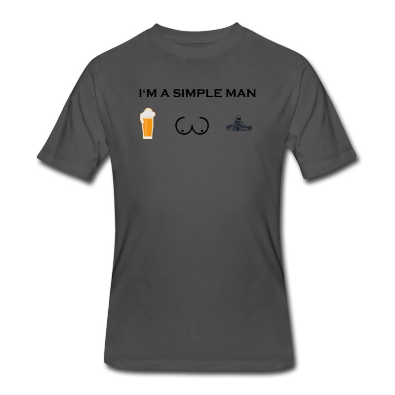 Men's Simple Man Boobs Bier Beer Titten Kart Go Kart Rac T-Shirt