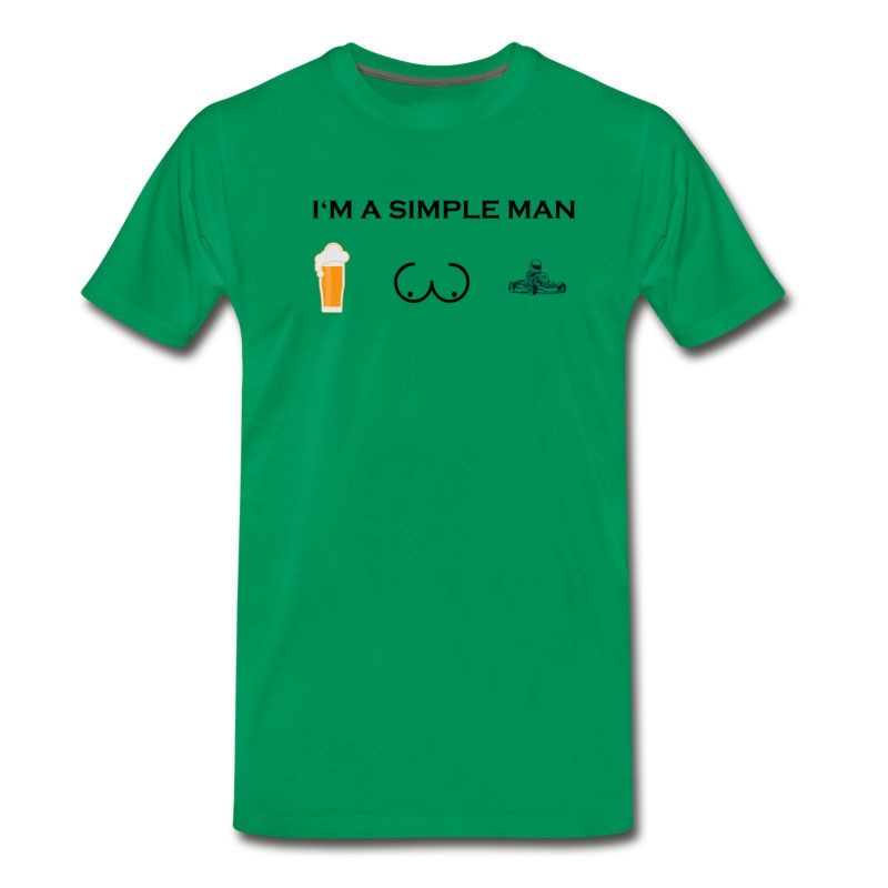 Men's Simple Man Boobs Bier Beer Titten Kart Go Kart Rac T-Shirt