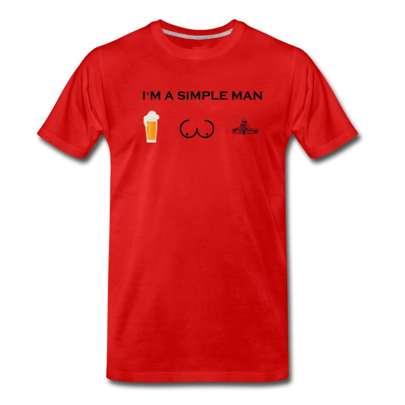 Men's Simple Man Boobs Bier Beer Titten Kart Go Kart Rac T-Shirt