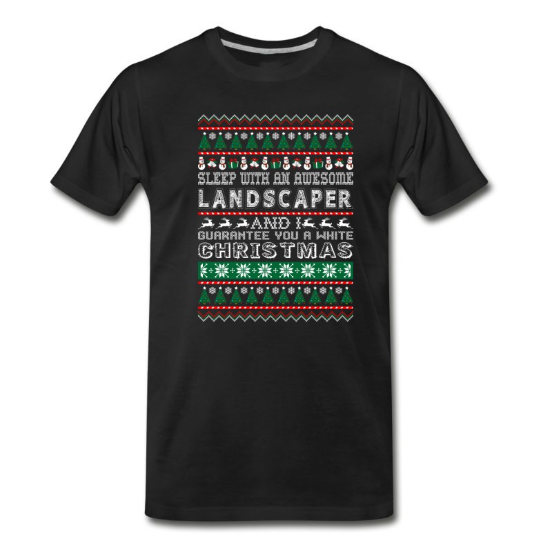 Men's Sleep With Awesome Landscaper White Christmas T-Shirt