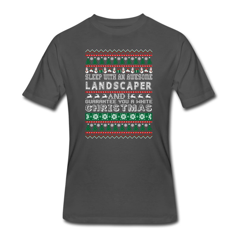 Men's Sleep With Awesome Landscaper White Christmas T-Shirt