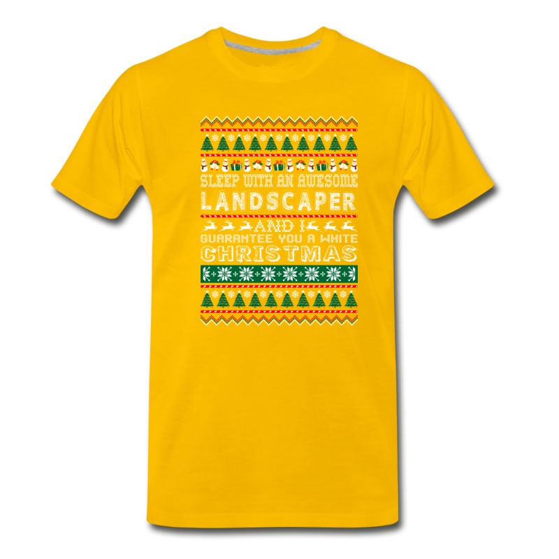 Men's Sleep With Awesome Landscaper White Christmas T-Shirt