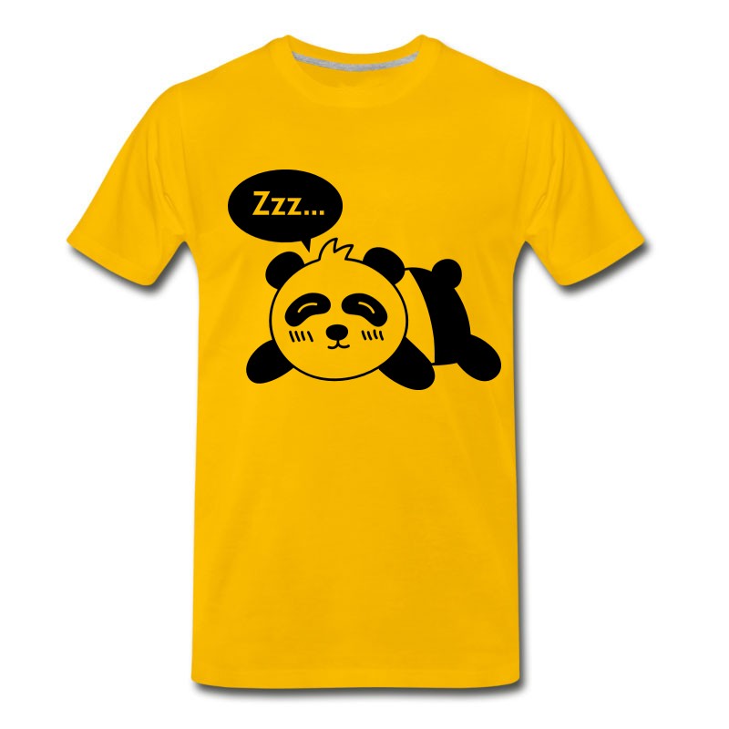 Men's Sleeping Panda Lying On Floor T-Shirt