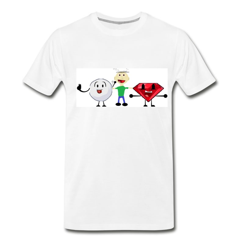 Men's Snowball, Me, And Ruby ("I Am A Fan Of BFDI!") T-Shirt