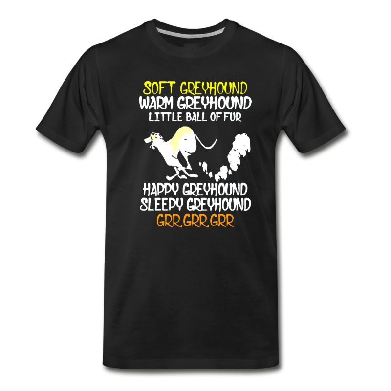 Men's Soft Greyhound Happy Dog T-Shirt