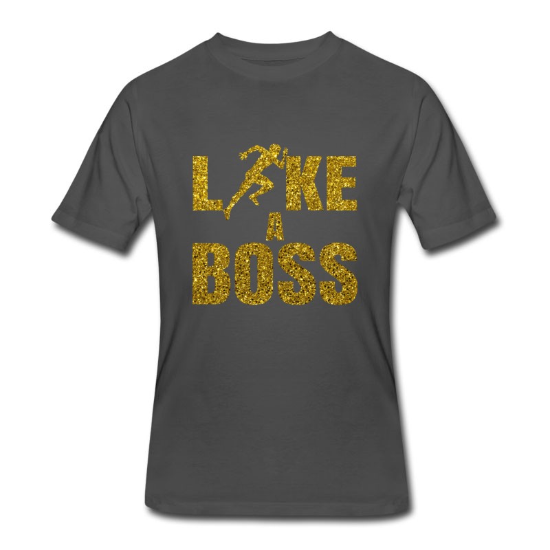 Men's Sprint Push Pump Gold Glitter Quote - Like A Boss T-Shirt