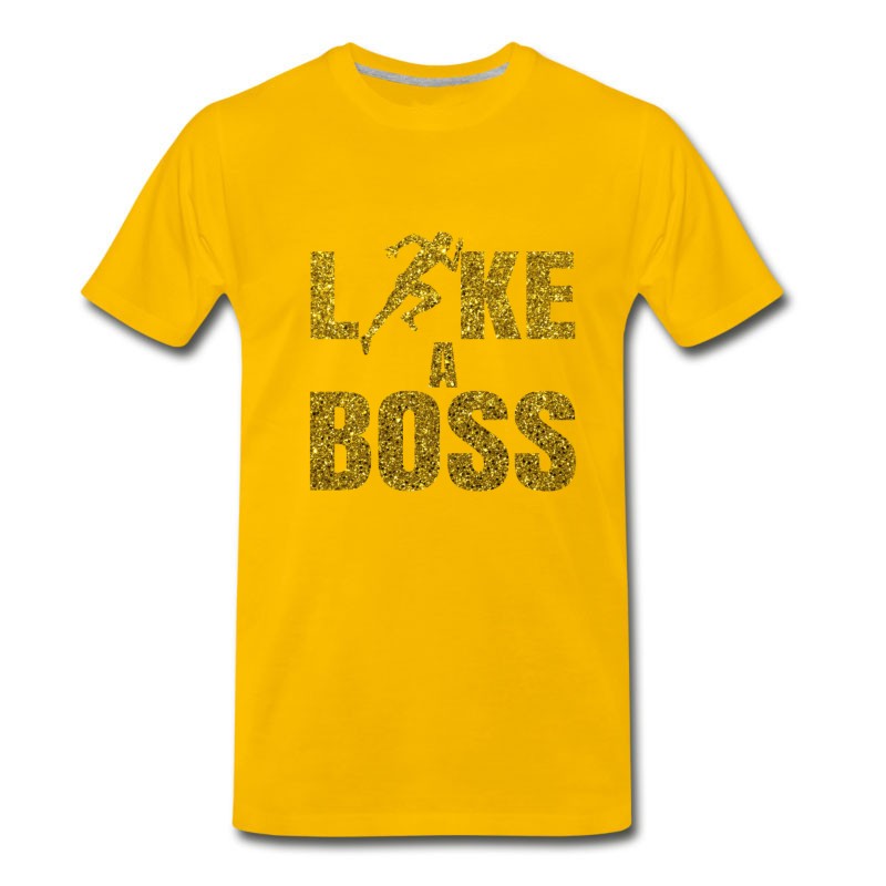 Men's Sprint Push Pump Gold Glitter Quote - Like A Boss T-Shirt