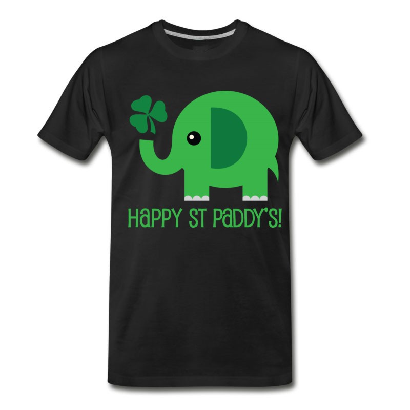 Men's St Patricks Day Green Elephant T-Shirt