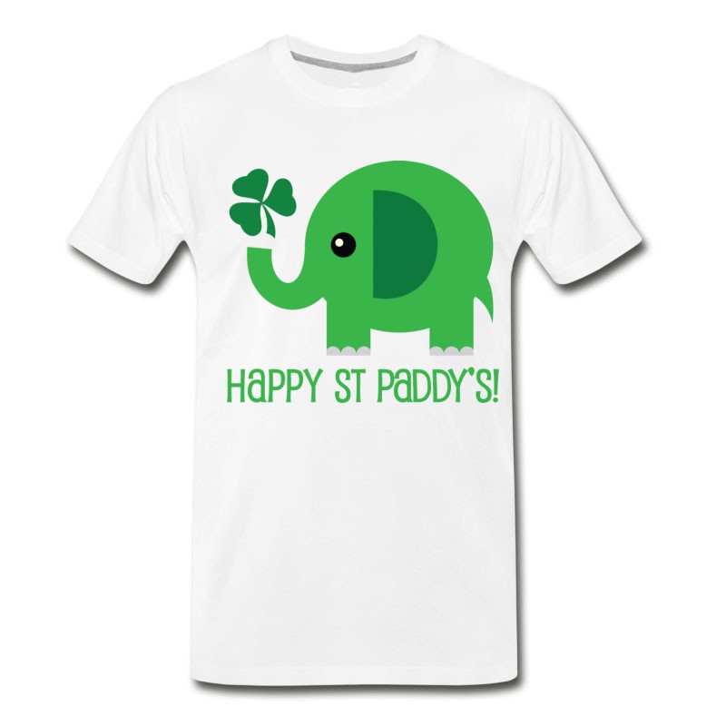 Men's St Patricks Day Green Elephant T-Shirt