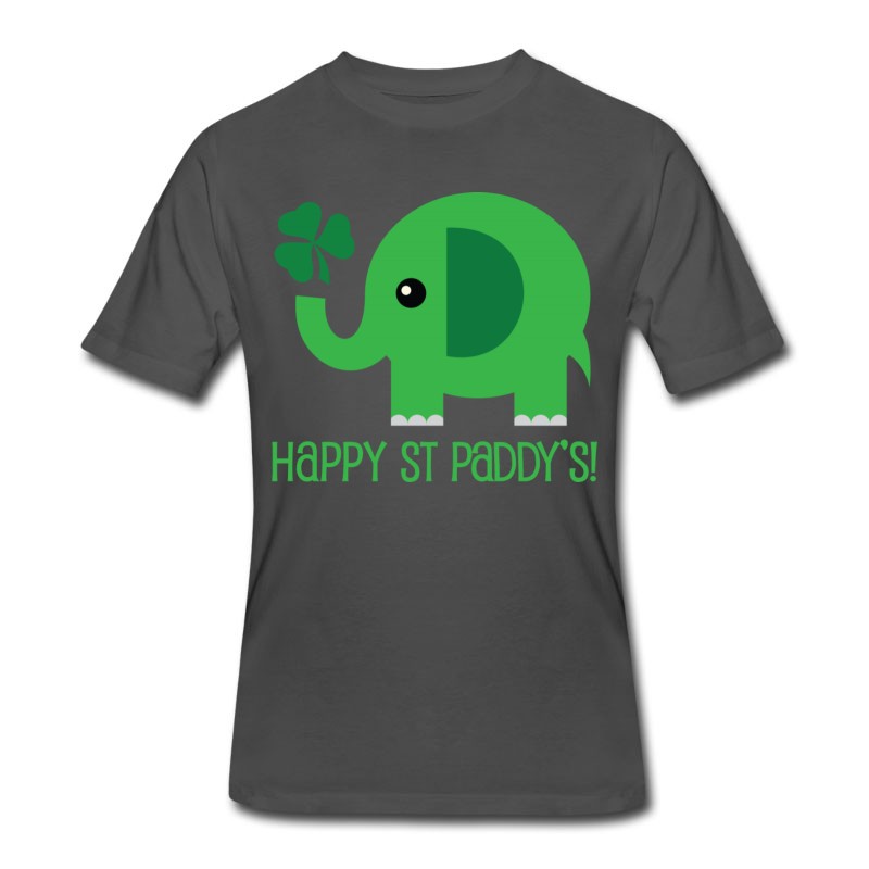 Men's St Patricks Day Green Elephant T-Shirt