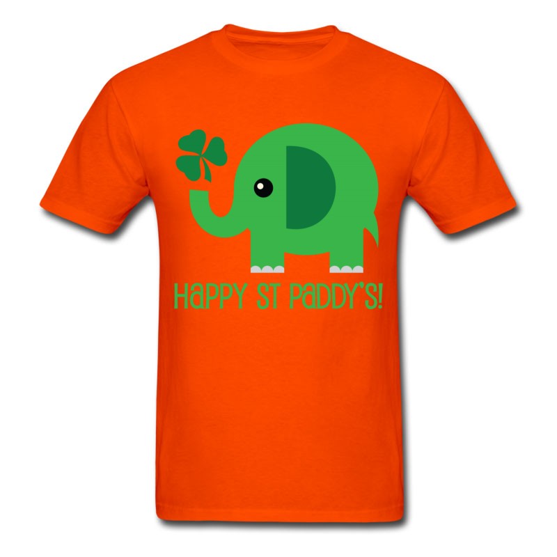 Men's St Patricks Day Green Elephant T-Shirt