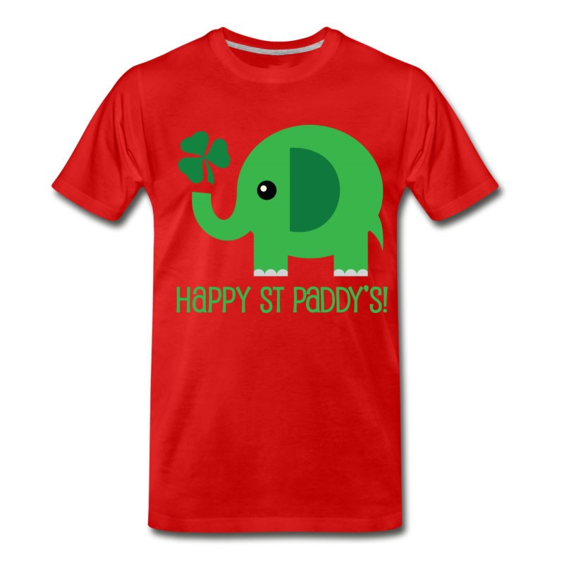 Men's St Patricks Day Green Elephant T-Shirt